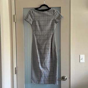 Boss Diamaia Mix Check Sheath Dress